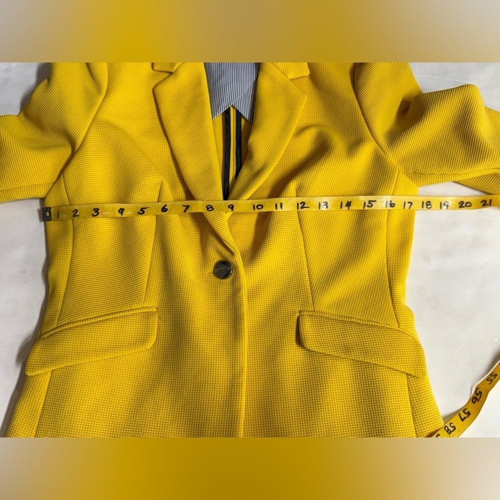 JULES & LEOPOLD Women's bright yellow textured blazer size S - Picture 13 of 14